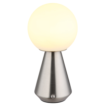 Venkovní stolní lampa SORA stříbrná/bílá 2