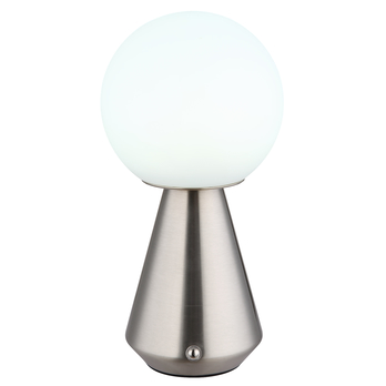 Venkovní stolní lampa SORA stříbrná/bílá 3