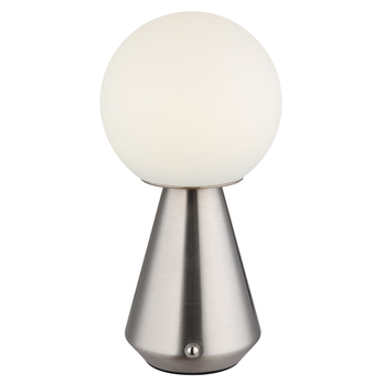 Venkovní stolní lampa SORA stříbrná/bílá 4