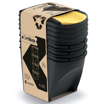 Sada košů na tříděný odpad SORTIBOX 4x25 L 1