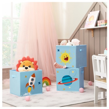 Dětské úložné boxy SPICE modrá, sada 3 ks 2
