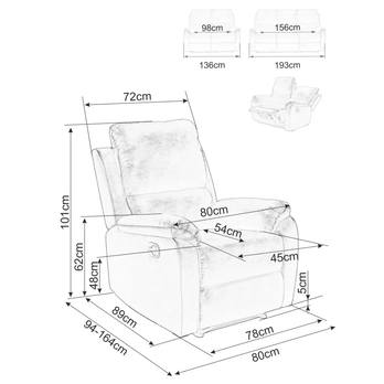 Relaxační křeslo SPINCIR 2 šedá 4
