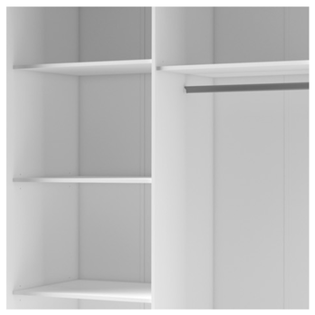 Šatní skříň se zrcadlem  SPLIT bílá, šířka 180 cm 3