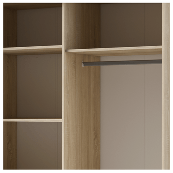 Šatní skříň se zrcadlem  SPLIT dub sonoma, šířka 180 cm 3