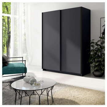 Šatní skříň SPLIT grafitová, šířka 150 cm 1