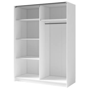 Šatní skříň se zrcadlem  SPLIT bílá, šířka 180 cm 2