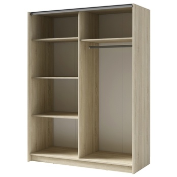 Šatní skříň se zrcadlem  SPLIT dub sonoma, šířka 180 cm 2