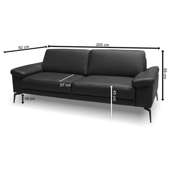 Pohovka SPRING 3-sedák, černá 6