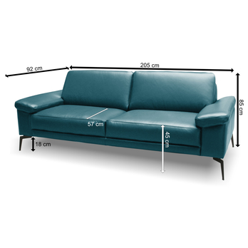 Pohovka SPRING 3-sedák, tyrkysová 6