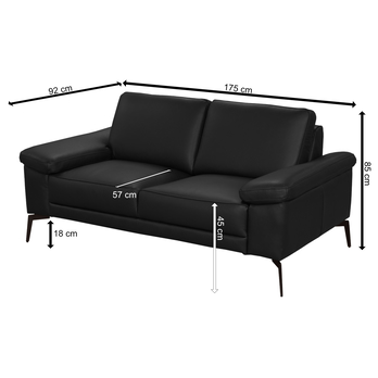 Pohovka SPRING 2-sedák, černá 5