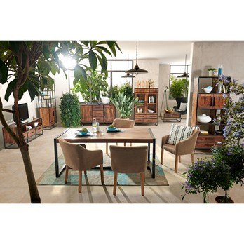 Regál SPRING akácie/kov, šířka 75 cm 1