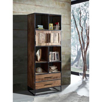 Regál SPRING akácie/kov, šířka 75 cm 2