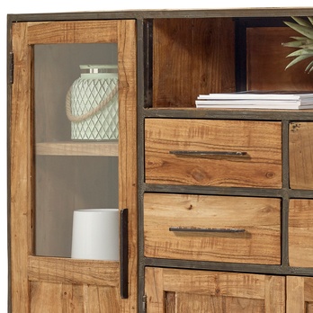 Komoda SPRING akácie/kov, šířka 180 cm 1