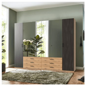 Šatní skříň STACIE grafit/dub artisan 1