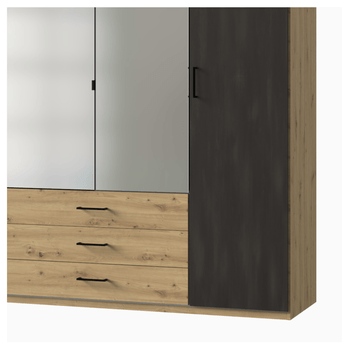 Šatní skříň STACIE grafit/dub artisan 2