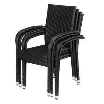 Zahradní židle STACK černá, set 4 ks 2