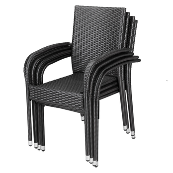 Zahradní židle STACK hnědá, set 4 ks 2