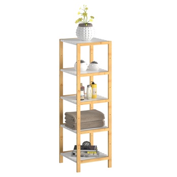 Regál  STANDING 4 bambus/bílá 1