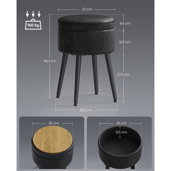 Taburet STITCH 3 černá 6