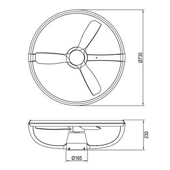Stropní LED svítidlo s ventilátorem STOCKHOLM černá/bílá 3