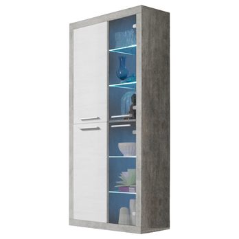Obývací stěna STONE 1 beton/bílá 8
