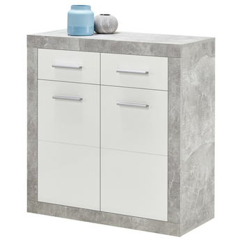Komoda STONE 5 beton/bílá 4