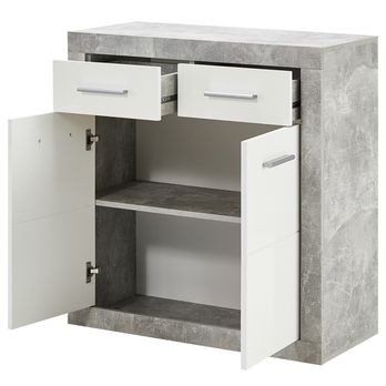 Komoda STONE 5 beton/bílá 2