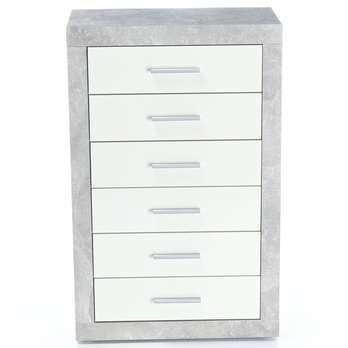 Komoda STONE 6 beton/bílá 3