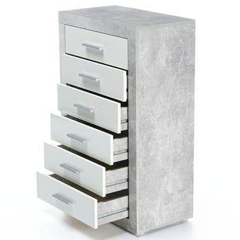 Komoda STONE 6 beton/bílá 2