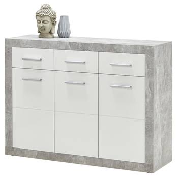 Komoda STONE 7 beton/bílá 4