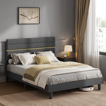 Postel s roštem SUITA šedá, 140x200 cm 1