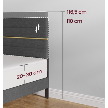 Postel s roštem SUITA šedá, 140x200 cm 5