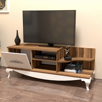 TV komoda SULTAN bílá/ořech 2