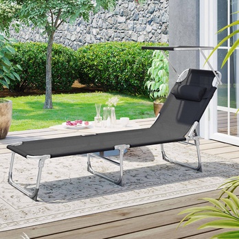Zahradní lehátko SUNSET černá 1