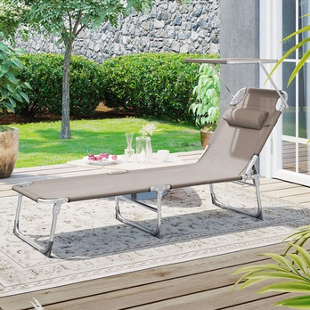 Zahradní lehátko SUNSET hnědá 1