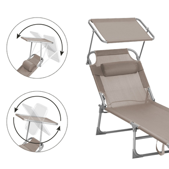 Zahradní lehátko SUNSET hnědá 2