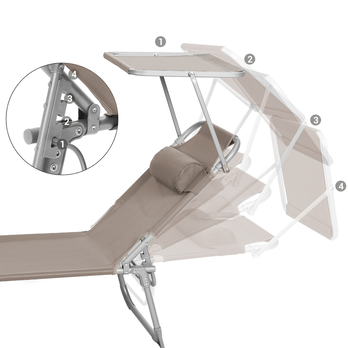 Zahradní lehátko SUNSET hnědá 3