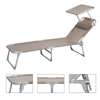 Zahradní lehátko SUNSET hnědá 4