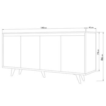 Komoda SUVERA bílá/dub, šířka 140 cm 3