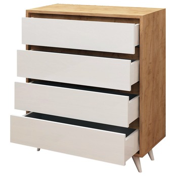 Komoda SUVERA bílá/dub, šířka 70 cm 2