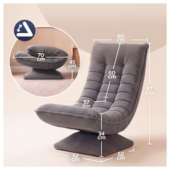 Relaxační křeslo SWIVEL 2 šedá 5