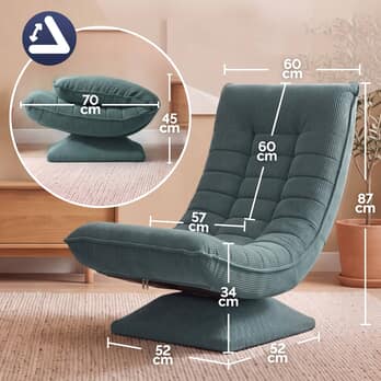 Relaxační křeslo SWIVEL 2 šedozelená 5