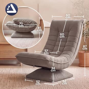 Relaxační křeslo SWIVEL 2 šedohnědá 5