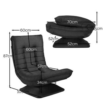 Relaxační křeslo SWIVEL černá 6