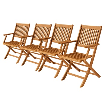 Zahradní židle SYDNEY hnědá, set 4 ks 1