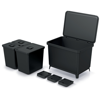 Koš na tříděný odpad SYSTEMA I černá, 2x10 L + 1x23 L 2