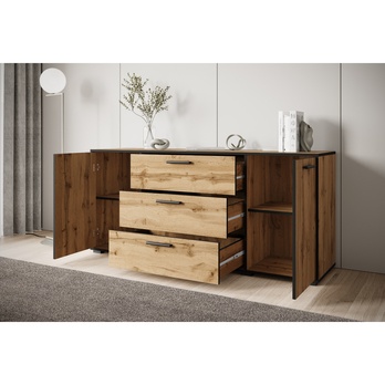 Komoda TABITA 150 dub wotan/černá 2