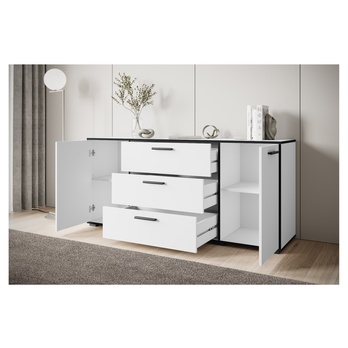 Komoda TABITA 150 bílá/černá 3