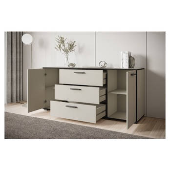 Komoda TABITA 150 kašmírová/černá 3