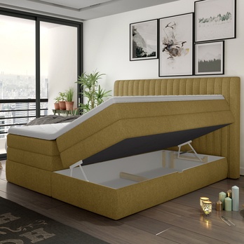 Postel boxspring TAIFA žlutá, 160x200 cm 2